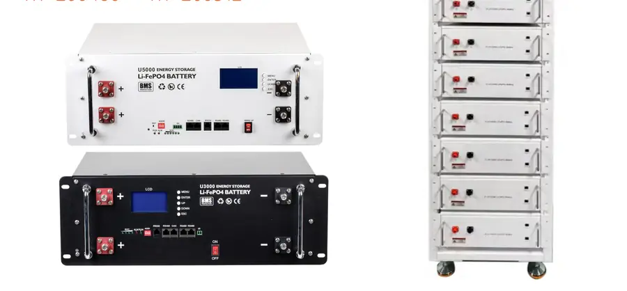 Rack-mounted lithium iron phosphate batteries