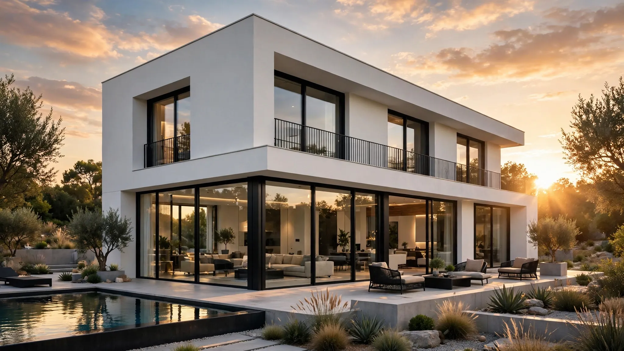 Villa with thermal-break aluminium windows and doors